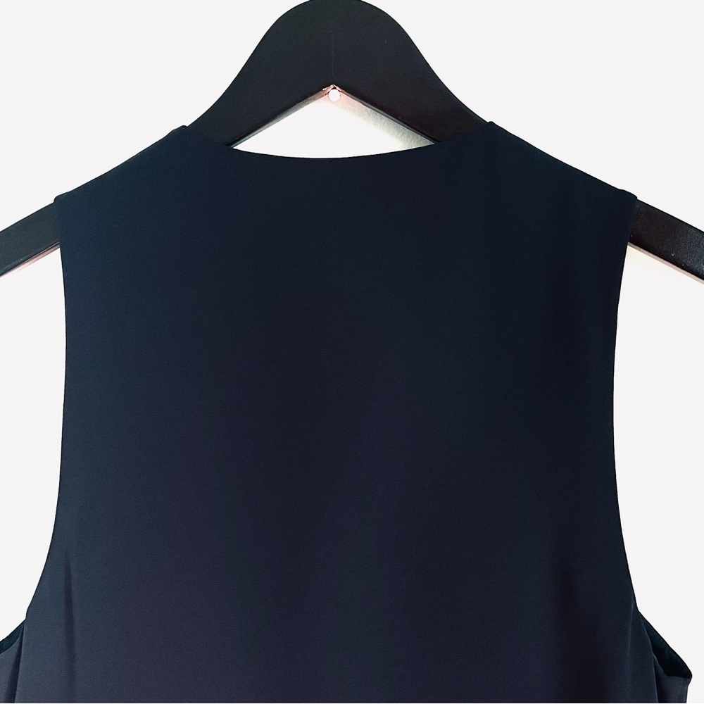 Cinq a Sept Abby Sleeveless Knot Front Blouse Top Tank In Navy Blue Size M EUC - Picture 11 of 13